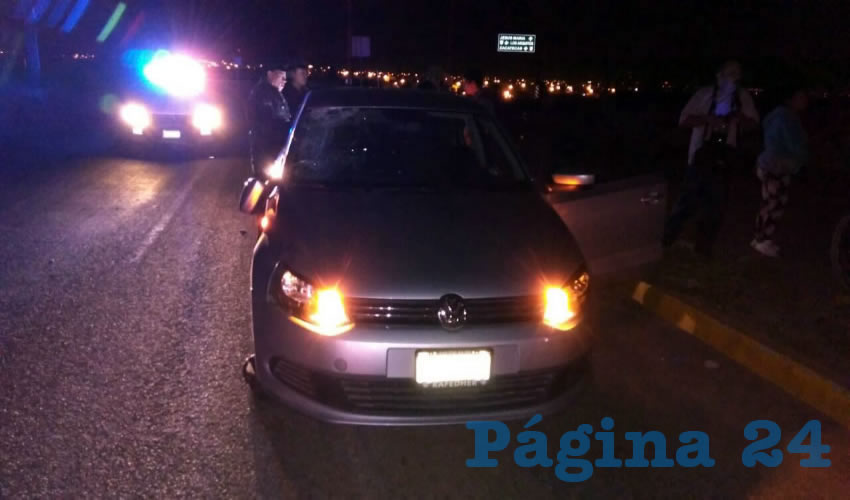 El ciclista fue embestido por la parte frontal derecha del vehículo Volkswagen Vento