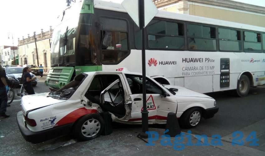 El accidente ocurrió en el cruce de las calles Matamoros y Nieto