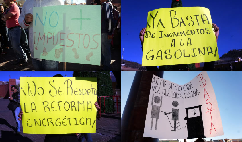 La movilización fue convocada por la recién formada organización Zacatecas se Levanta, se concentró en la Plaza Bicentenario desde las 9 horas, aunque inició casi al filo de las 10 horas en el bulevar López Portillo en el que únicamente invadieron un carril y posteriormente dos hasta llegar al paso a desnivel ubicado cerca de las oficinas del Servicio de Administración Tributaria (SAT) en la Plaza Futura.