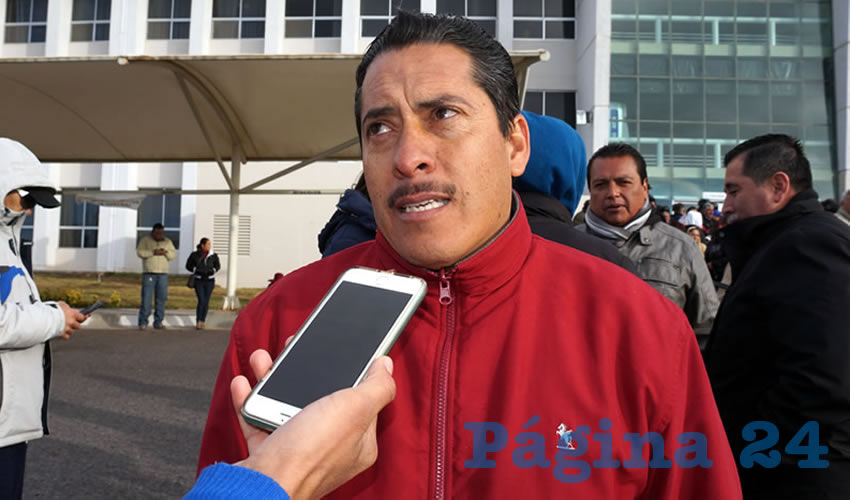 Gerardo García Murillo: “Desafortunadamente es la respuesta de las autoridades, pero la indicación que tenemos hacia los compañeros es que no haya ningún conato de bronca y sea una manifestación pacífica en la que participan alrededor de 150 agremiados” (Foto: Merari Martínez Castro) El Gobierno Mandó a Elementos Antimotines