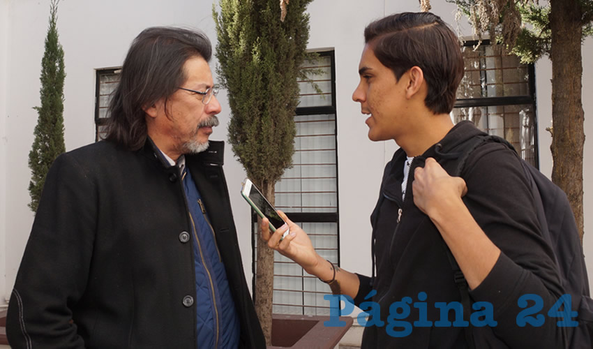 José Crescenciano Sánchez Pérez: La Rectoría nos adeuda alrededor de 40 millones de pesos en prestaciones, por lo que realizamos este paro para presionar al cumplimiento de la parte patronal a las demandas incumplidas (Foto: Merari Martínez Castro)
