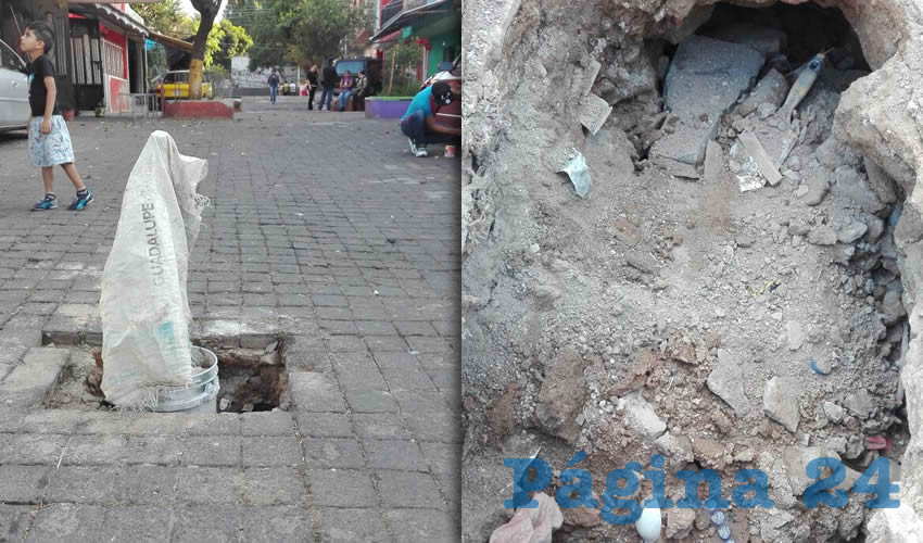“Todo eso es consecuencia de que no arreglan las cosas como deberían y lo único que queremos es que venga a arreglar porque está hueco”, puesto que tienen 10 años denunciando este tipo de problemas en Lomas del Paraíso y no les resuelven nada/Fotos: Rafael Hernández Guízar