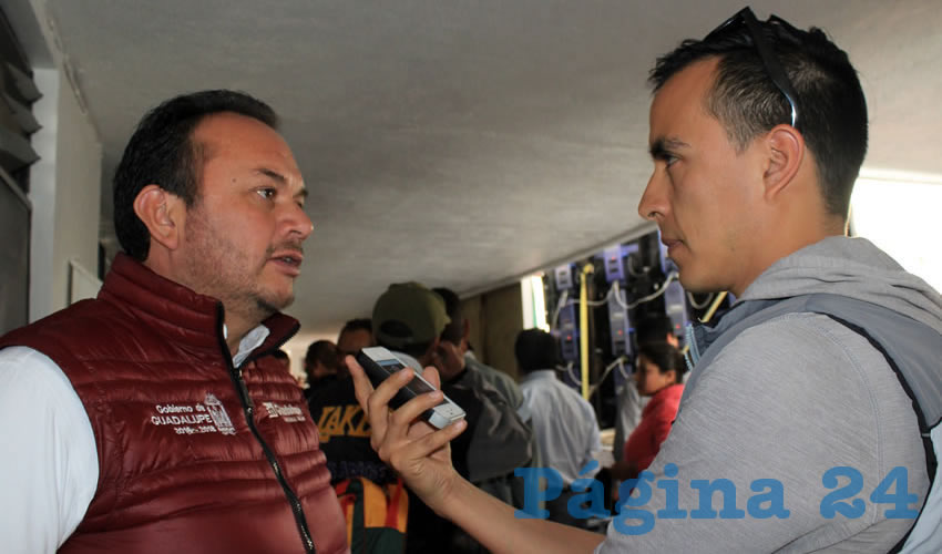 Héctor Zirahuén Pastor Alvarado, secretario general del Ayuntamiento de Guadalupe: Actualmente la corporación cuenta con 164 elementos que tienen diversos turnos, incluidos los comisionados a la Policía Metropolitana (Metropol), se pretenden llegar a 264 gendarmes (Foto: Rocío Castro Alvarado)