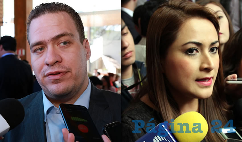 Francisco Ruiz L&oacute;pez, presidente de la Coparmex | Teresa Jim&eacute;nez Esquivel, alcaldesa de Aguascalientes