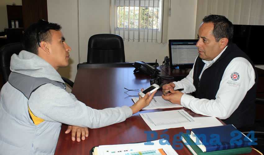 Antonio Caldera Alanís titular de Protección Civil Estatal: 74% de estos incendios han sido localizados a través de puntos de valor y 80 por ciento de ellos se han localizado en zona agrícola (Foto: Rocío Castro Alvarado)