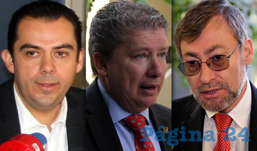 Manuel Alejandro González Martínez, titular de la Sedrae | Luis Perales de León, presidente del Colegio de Notarios | Francisco Javier Avelar González, rector de la UAA
