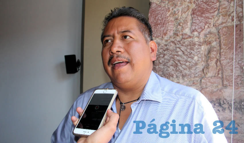 Felipe Pinedo Hernández, líder del Frente Popular Lucha de Zacatecas (Foto Rocío Castro Alvarado)