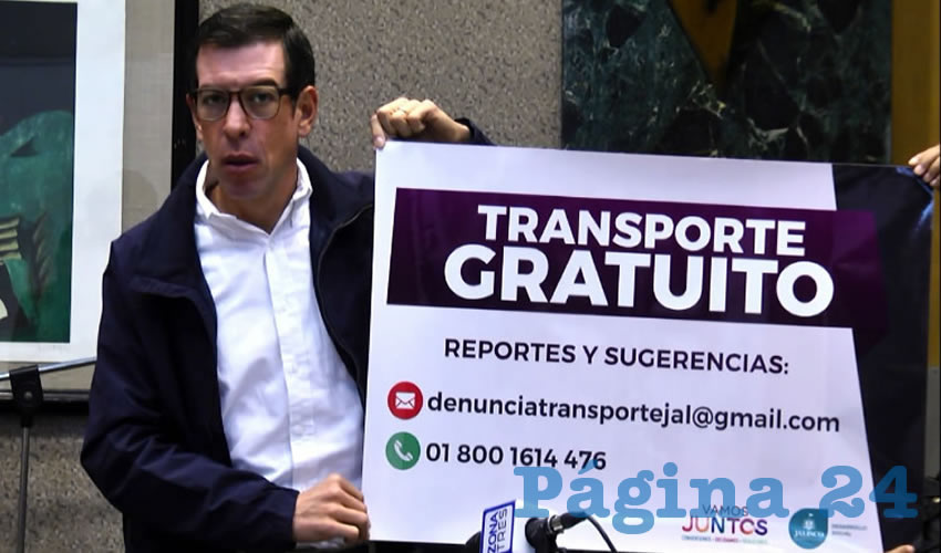“Se habrá de iniciar un proceso administrativo para las devoluciones de los autobuses en los municipios que no estén dispuestos a reconocer que no tienen que cobrar un solo peso”, sentenció el titular de la Sedis sobre los cobros indebidos; anunció que se pondrán letreros del gobierno estatal en los camiones para garantizar la gratuidad/Foto: Francisco Andalón López 