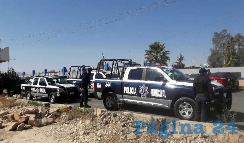 El arribó de la Policía Municipal a la colonia Francisco Villa