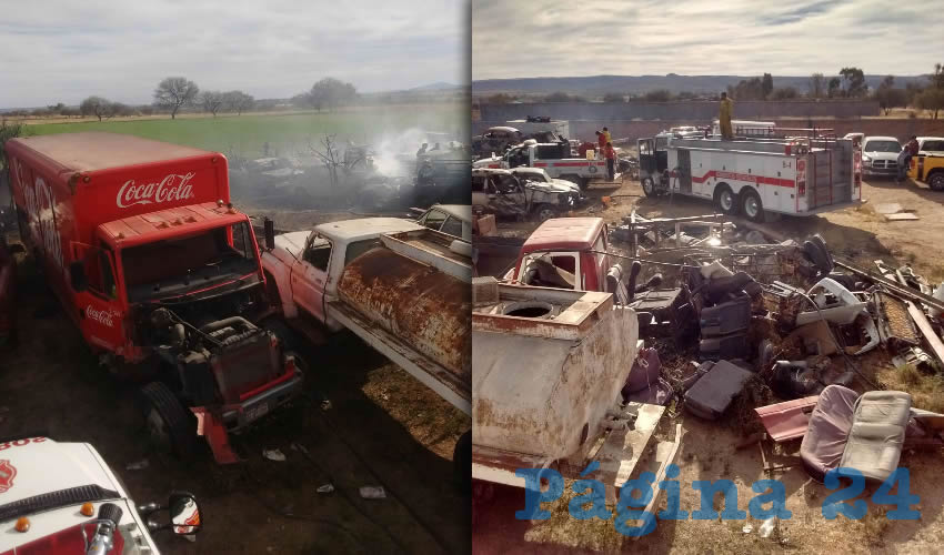El fuego consumió 23 vehículos