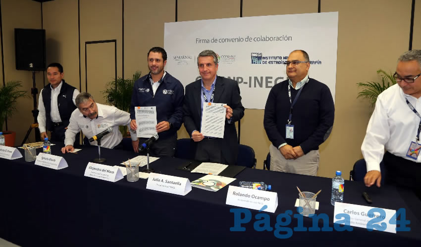 El convenio se firm&oacute; en el edificio sede del INEGI (Foto: Eddylberto Lu&eacute;vano Santill&aacute;n)