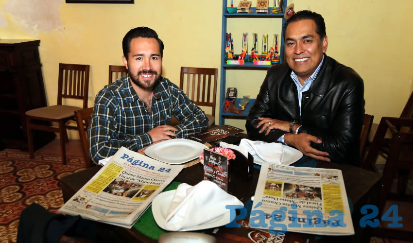 En el restaurante Cazona Corzo compartieron el pan y la sal los diputados del Partido Acción Nacional (PAN) Jesús Guillermo Gutiérrez Ruiz Esparza y Guillermo Alaniz de León