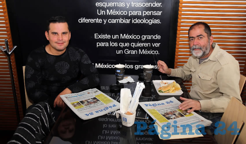 En Café Punta del Cielo departieron Vicente Pérez Almanza y Jorge Martín Jáuregui