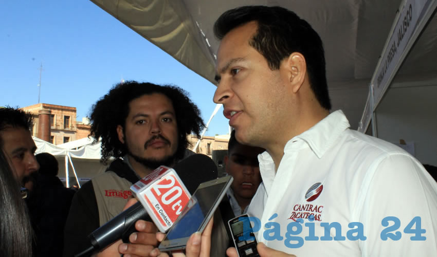 Víctor Legaspi Solís, presidente de la Canirac: “Se han ido incorporando los sistemas producto desde el tema del mezcal, el vinícola, para ir fortaleciendo a la proveedurías, es decir reducimos el costo del flete por estar en Zacatecas” (Foto: Rocío Castro)