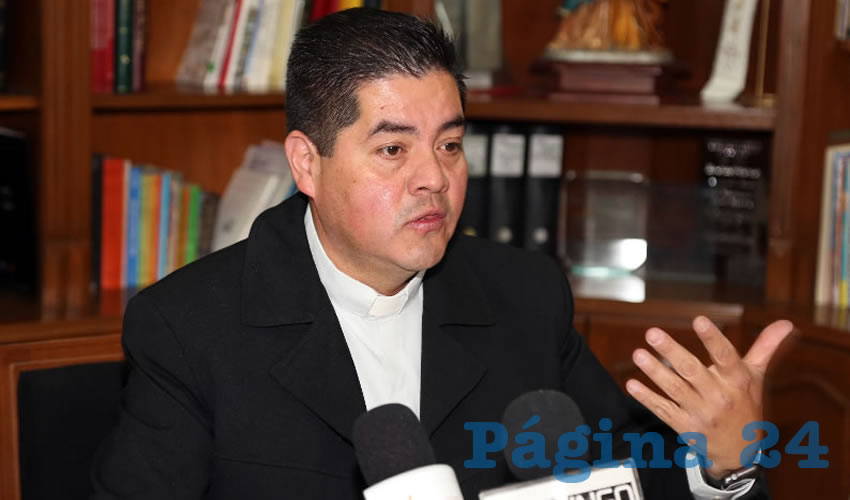 Carlos Alberto Alvarado Quezada, vocero de la Diócesis de Aguascalientes (Foto: Eddylberto Luévano Santillán)