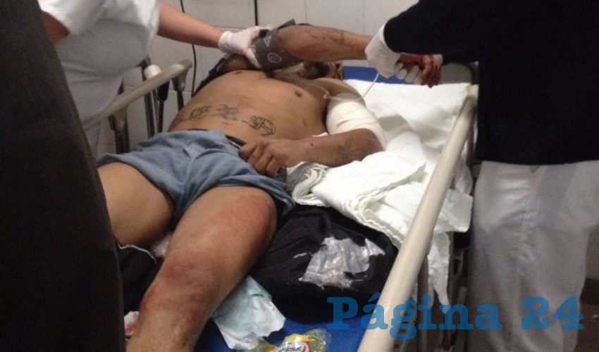 Paramédicos atienden al vicioso Blas Fabián Acosta Serna