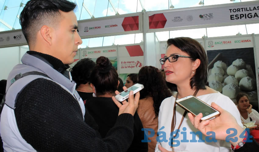 Adriana Rivero Garza, titular de la Secretaría de la Mujer en Zacatecas: “Estamos trabajando por nuestra parte, a través de la comisión de feminicidios que se conformó el 20 de febrero de este año, en la prevención de la violencia feminicida, se están realizando diferentes acciones que ahorita, están en coordinación con este grupo nacional de trabajo” (Foto: Rocío Castro Alvarado)