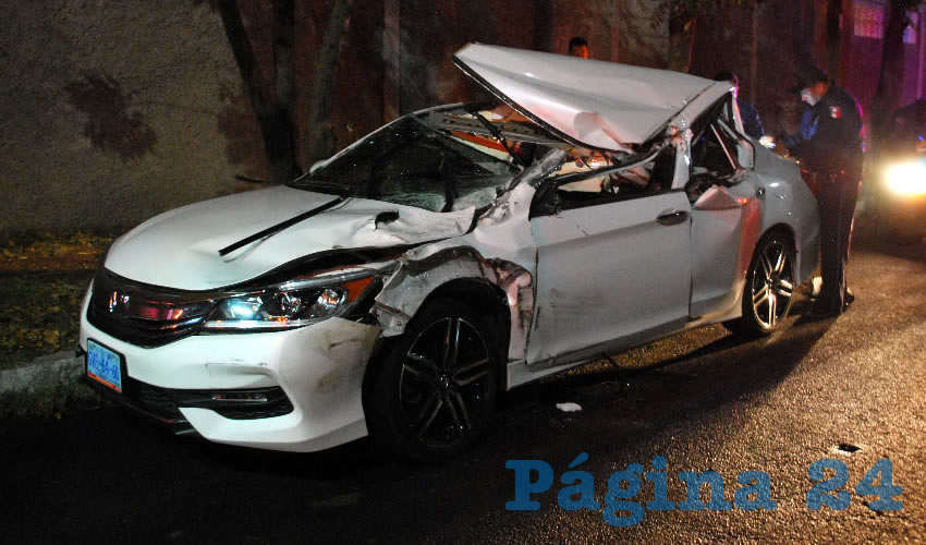 Édgar Matus Bocanegra sufrió graves heridas al accidentarse en su vehículo Honda Accord