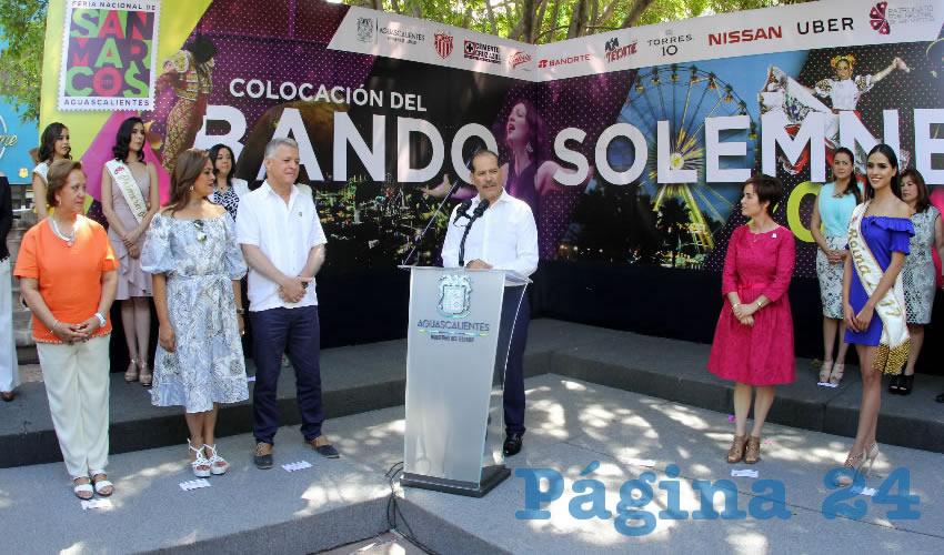 El gobernador Martín Orozco Sandoval encabezó la colocación del tradicional Bando Solemne que anuncia oficialmente la celebración de la Feria Nacional de San Marcos