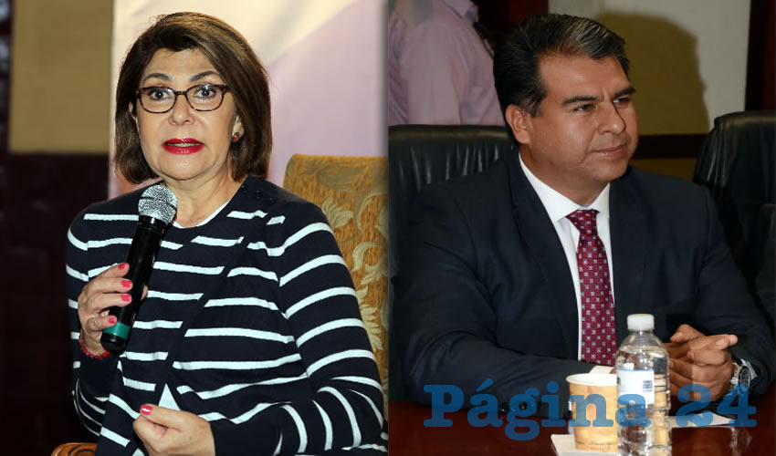 Angélica de la Peña, senadora de la República | Cuauhtémoc Escobedo Tejada, alcalde de Pabellón de Arteaga