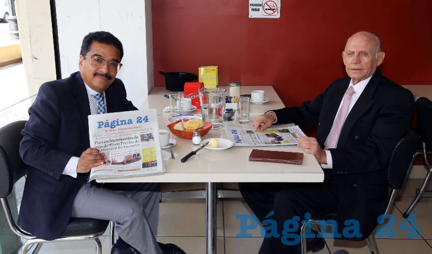 En el restaurante Mitla almorzaron los abogados Jesús Enrique Castro Pérez y Víctor Manuel González Gómez