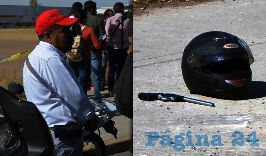 La v&iacute;ctima, Pablo Beltr&aacute;n Ch&aacute;vez | El rev&oacute;lver de un pillo qued&oacute; junto al casco del mensajero