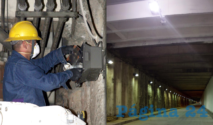 A través de la Secretaría de Servicios Públicos, se incrementó la potencia de iluminación en el interior del nuevo paso a desnivel