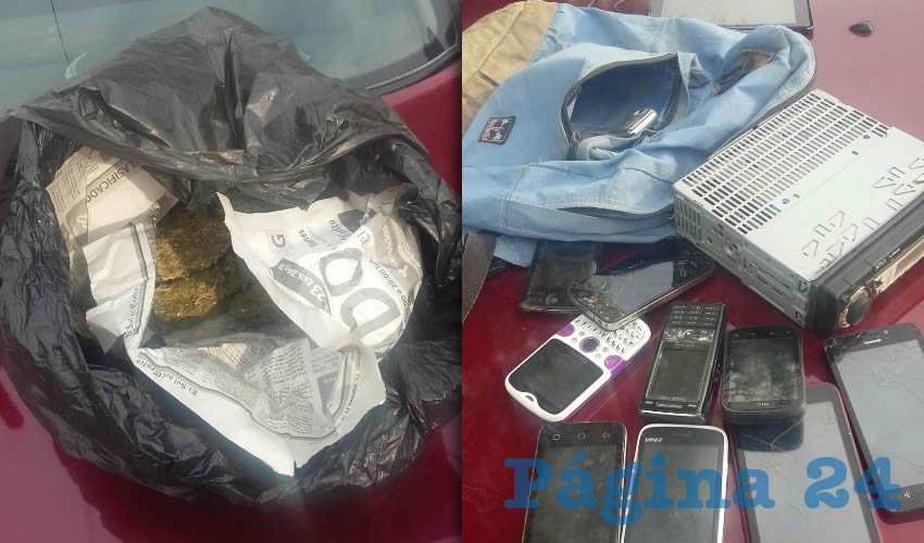 La droga y los teléfonos celulares que portaba el envenenador Arturo Adrián