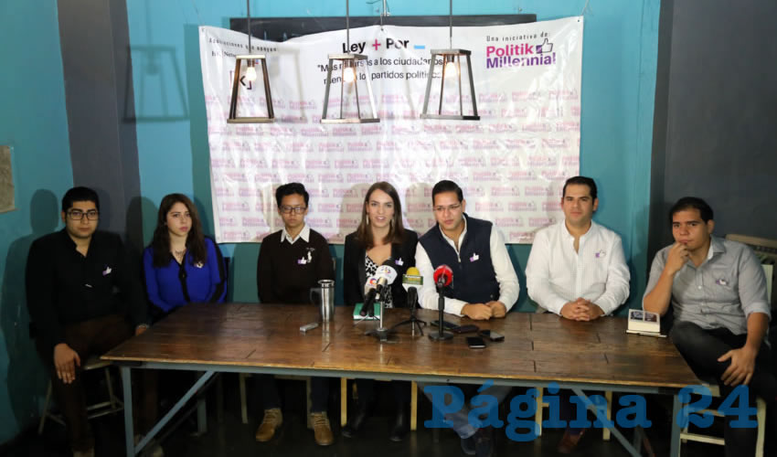 Conferencia de prensa de la Agrupación Politik Millennial (Foto: Eddylberto Luévano Santillán)