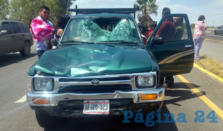 El pedalista fue embestido por esta camioneta, que conducía Héctor Julián de Luna Serrano