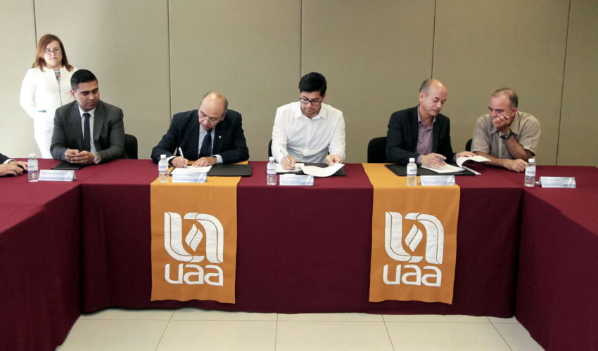 El convenio ampliará oportunidades académicas de los estudiantes de la UAA, lo cual impactará en el desarrollo tecnológico