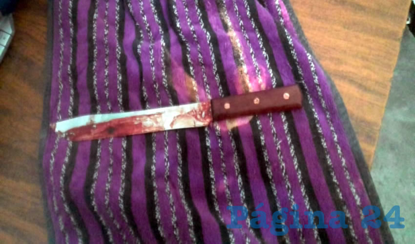 El cuchillo que utilizó Jonathan Ismael “N” “N” para herirse