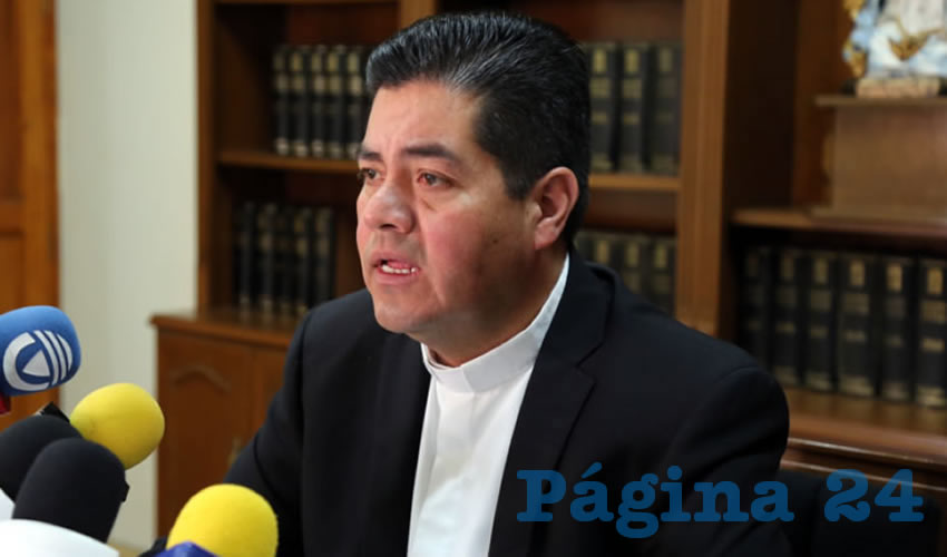 Carlos Alberto Alvarado Quezada, vocero de la Diócesis de Aguascalientes (Foto: Eddylberto Luévano Santillán)