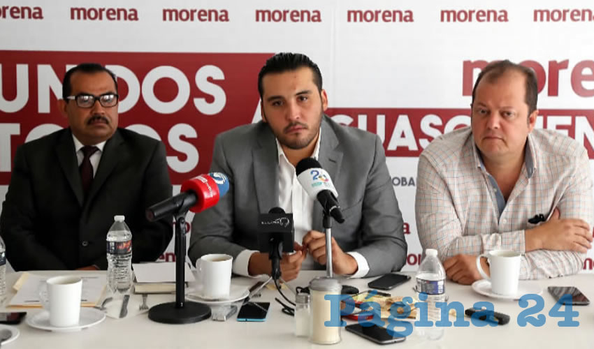 Rueda de prensa de Morena (Foto: Eddylberto Lu&eacute;vano Santill&aacute;n)