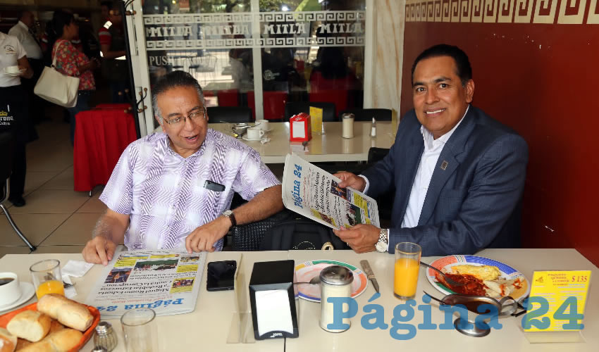 En el restaurante Mitla almorzaron Mario Bravo de Luna y el diputado local Guillermo Alaniz de León