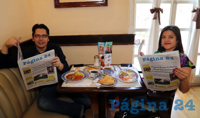 En Sanborns Francia almorzaron Esteban Rodríguez Barcenas y Andrea Miranda Tena