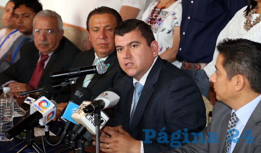 Conferencia de prensa del Gobierno Municipal de Calvillo (Foto: Eddylberto Luévano Santillán)