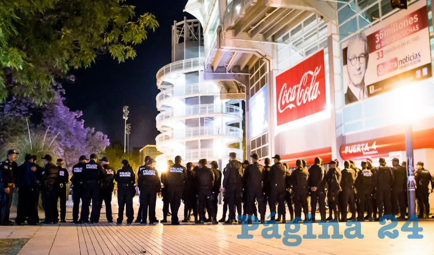 Integrantes operativos de la Secretaría de Seguridad Pública vigilarán las inmediaciones del estadio Victoria