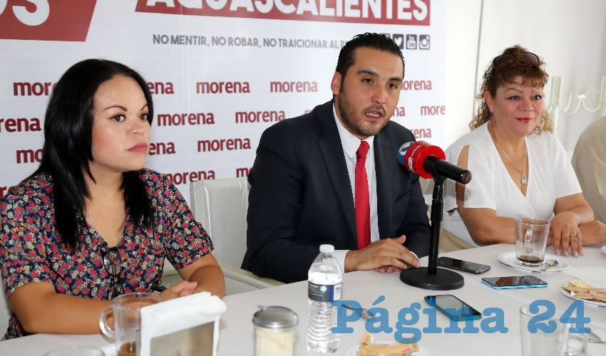 Rueda de prensa de Morena (Foto: Eddylberto Lu&eacute;vano Santill&aacute;n)