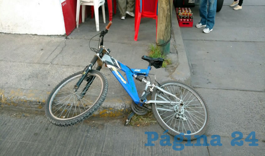 La biciccleta que tripulaba el temerario Miguel Ángel Ortiz Cañizales