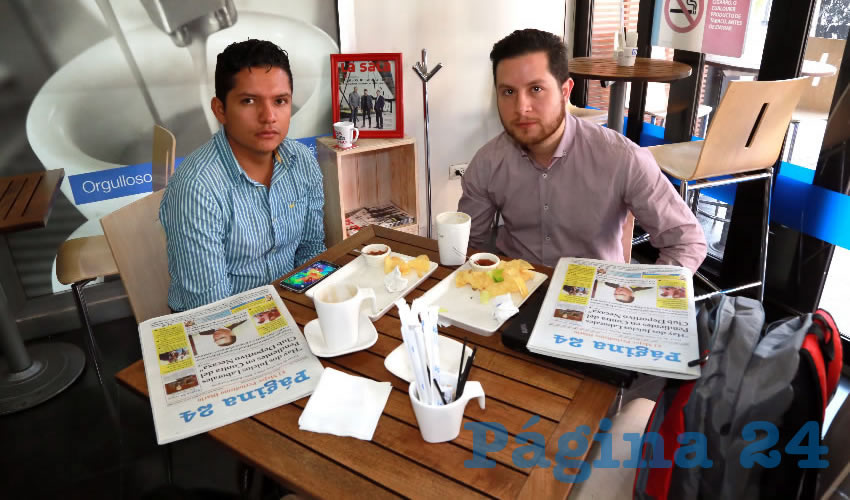 En Café Punta del Cielo departieron Alejandro Giorgana Morales y Ernesto Gómez López