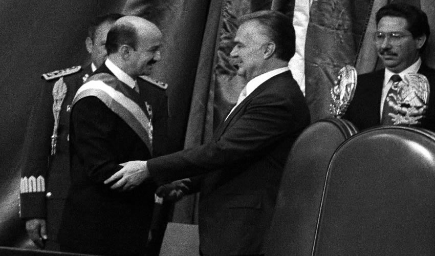 Salinas de Gortari y Miguel de la Madrid Hurtado, artífices del neoliberalismo en México (Foto: Archivo/Tomás Martínez/Cuartoscuro)