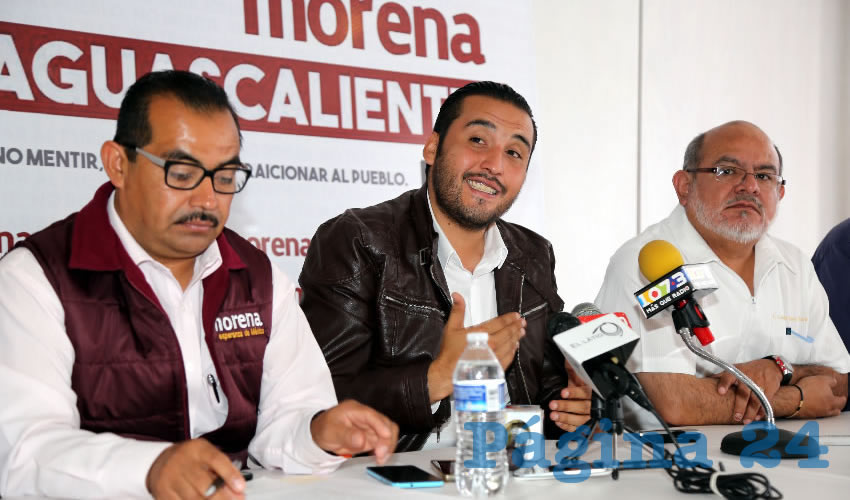 Rueda de prensa de Morena (Foto: Eddylberto Luévano Santillán)