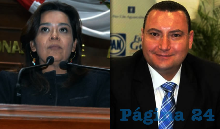 Elsa Amabel Land&iacute;n Olivares, diputada local | Paulo Gonzalo Mart&iacute;nez L&oacute;pez, presidente del PAN