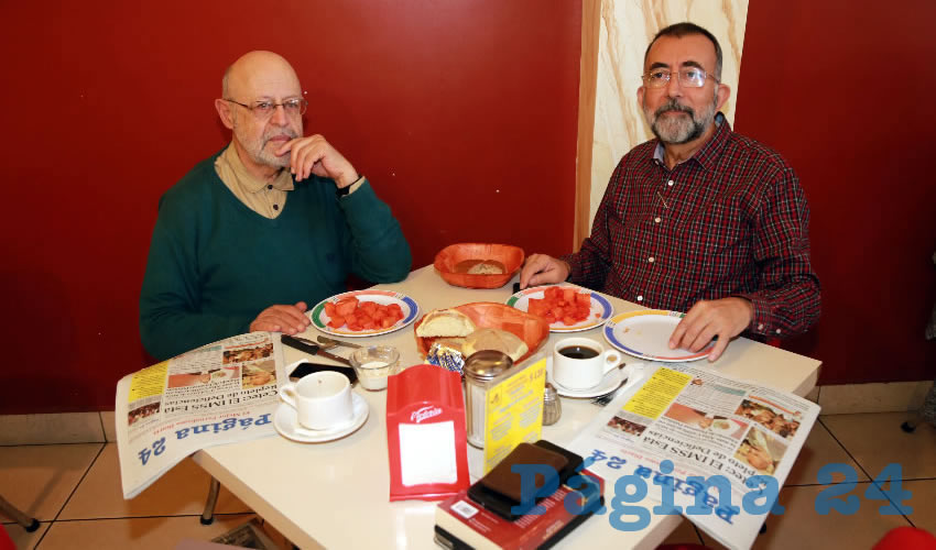 En el restaurante Mitla almorzaron Aurelio de los Reyes y Eduardo Martín Jáuregui, titular de la Comisión Estatal de los Derechos Humanos