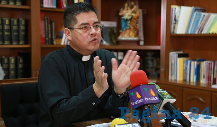Carlos Alberto Alvarado Quezada, vocero de la Di&oacute;cesis de Aguascalientes (Foto: Eddylberto Lu&eacute;vano Santill&aacute;n)