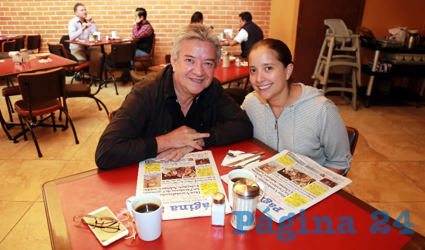 En el restaurante Las Antorchas, compartieron el pan y la sal Jorge Mayora Ibarra y Carla Mayora Hernández