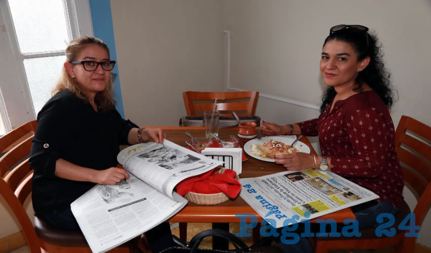 En el restaurante Azul Catedral compartieron el pan y la sal Sonia Romo P&eacute;rez y Mirna Romo P&eacute;rez