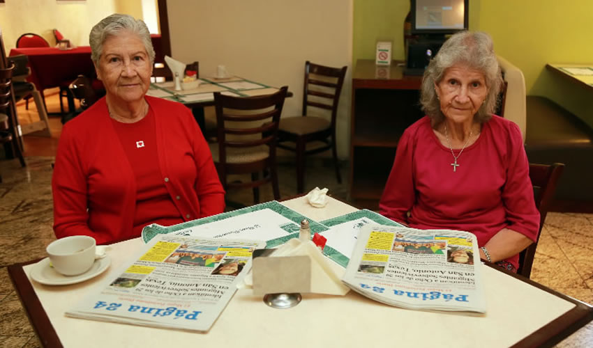 En el restaurante La Rueda del Hotel Quality Inn, almorzaron Mar&iacute;a Luisa Aguilar Mu&ntilde;oz y Mar&iacute;a Evang&eacute;lica Aguilar Mu&ntilde;oz