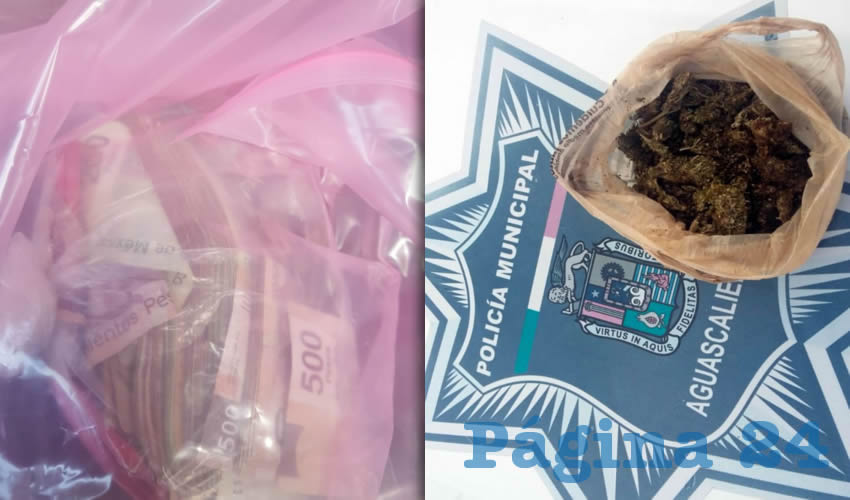 El dinero y la mariguana que portaba Manuel Aldair &ldquo;N&rdquo; &ldquo;N&rdquo;